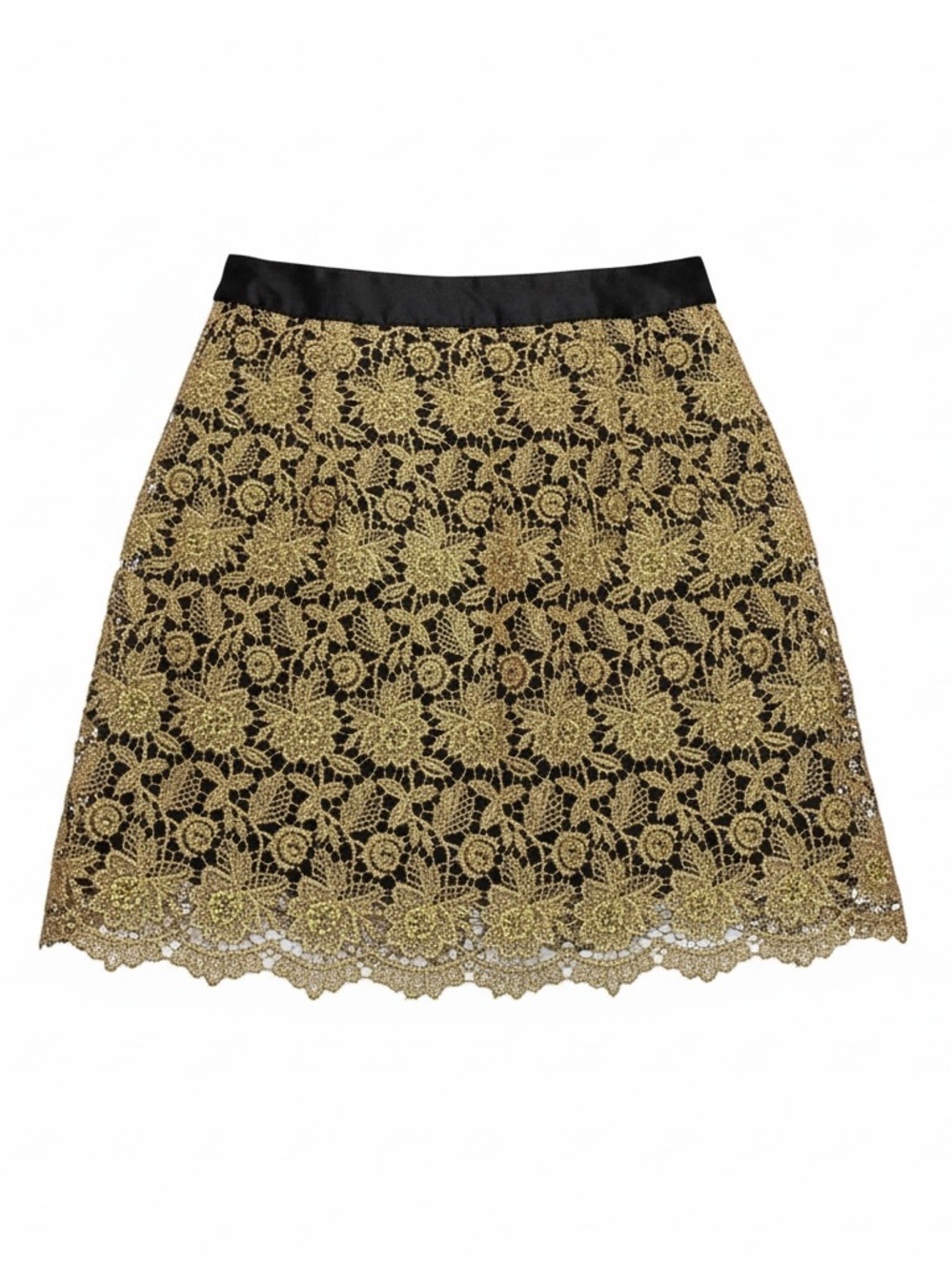 Milly gold lace designer skirt